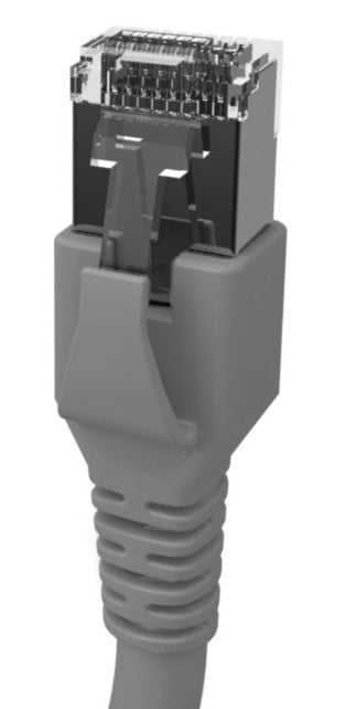 Patchcablu Cat.6a/10GB ecranat RJ45,LS0H,gri 15m