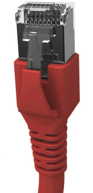 Patchcablu Cat.6a/10GB ecranat RJ45,LS0H,roşu 0,5m