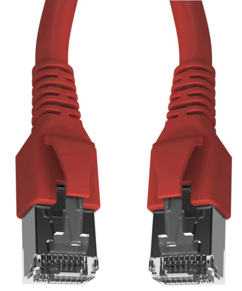 Patchcablu Cat.6a/10GB ecranat RJ45,LS0H,roşu 2m