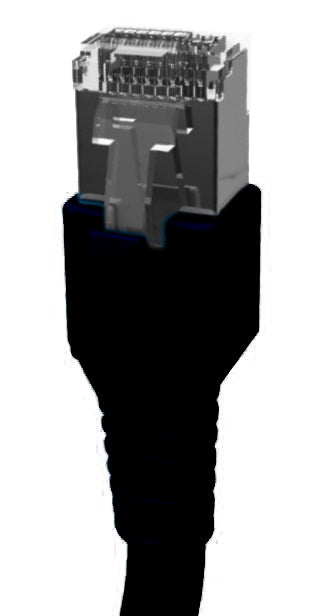 Patchcablu Cat.6a/10GB ecranat RJ45,LS0H,negru 0,5m
