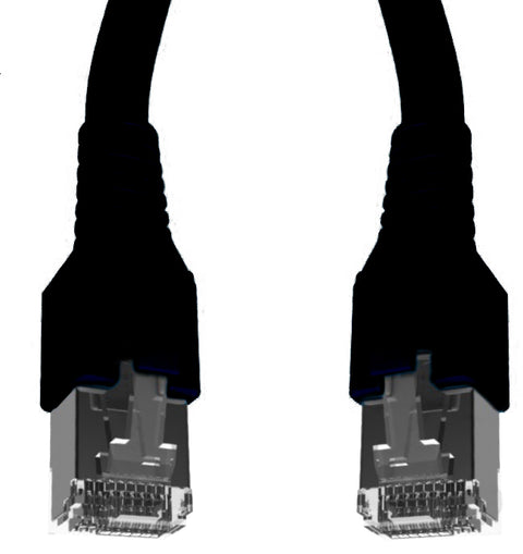 Patchcablu Cat.6a/10GB ecranat RJ45,LS0H,negru 10m