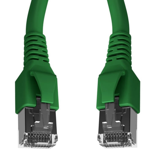 Patchcablu Cat.6a/10GB ecranat RJ45,LS0H,verde 0,5m