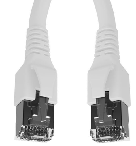 Patchcablu Cat.6a/10GB ecranat RJ45,LS0H,alb 2m
