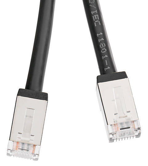 Patchcord ecranat Cat.6a RJ45S 10GB, PE OUTDOOR, negru,20.0m