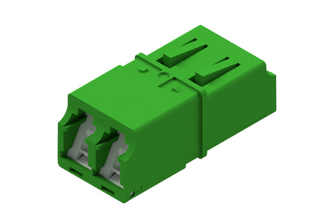 Premium LC-Duplex Coupling SM APC Polymer Ceramic case green