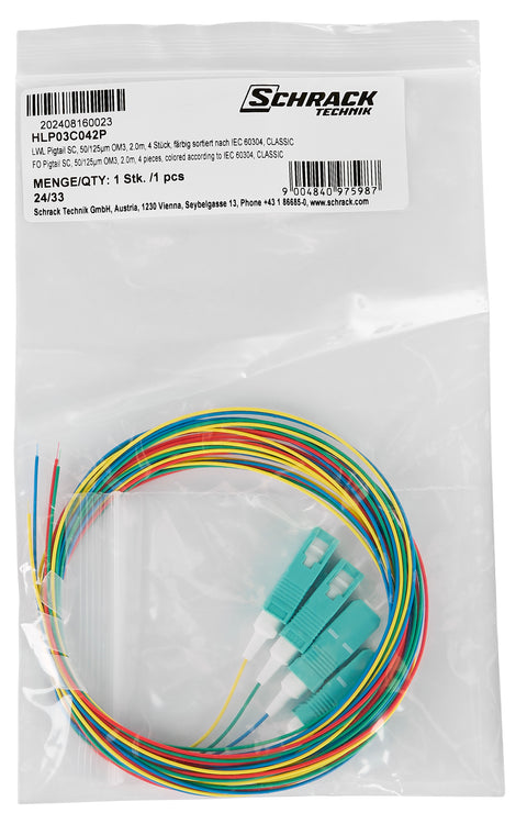 Pigtail FO SC, 50/125µm OM3, 2.0m, Easy Strip, 4pcs