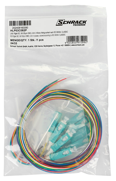 Pigtail FO SC, 50/125µm OM3, 2.0m, Easy Strip, 8pcs