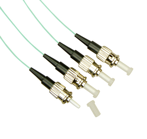 Pigtail ST, 50/125µm OM3, 2m, Easy Strip,Aqua,4buc