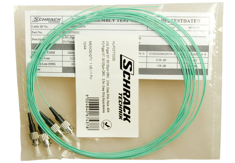 Pigtail ST, 50/125µm OM3, 2m, Easy Strip,Aqua,4buc