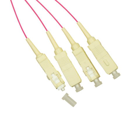 Pigtail SC, 50/125µm OM4, 2m, Easy Strip, Violet,4buc