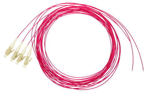 Pigtail LC, 50/125µm OM4, 2m, Easy Strip, Violet, 4buc
