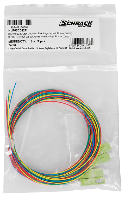 Pigtail FO SC, 50/125µm OM5, 2.0m, Easy Strip, 4pcs