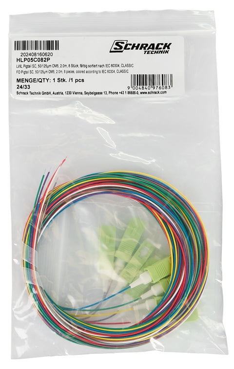 Pigtail FO SC, 50/125µm OM5, 2.0m, Easy Strip, 8pcs