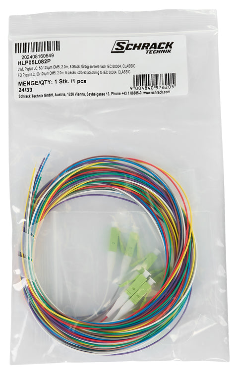 Pigtail FO LC, 50/125µm OM5, 2.0m, Easy Strip, 8pcs