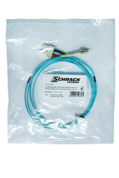 Patchcablu duplex, LC/SC, 50/125µm OM3 3m