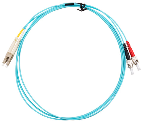 Patchcablu duplex LC/ST, 50/125µm OM3, LS0H-3, aqua, 5m