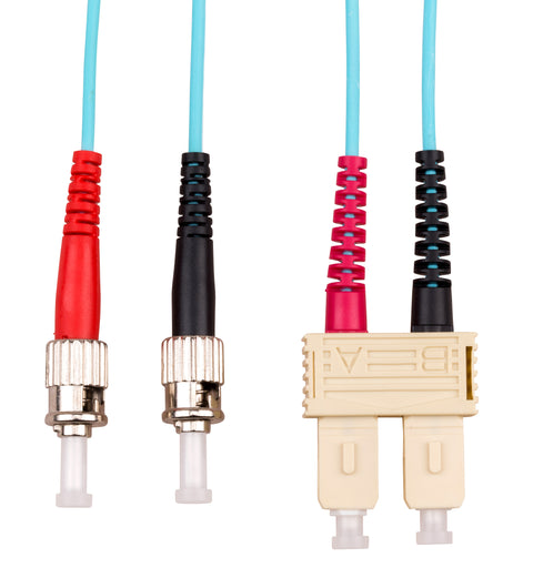 Patchcablu duplex ST/SC, 50/125µm OM3, LS0H-3, aqua, 10m