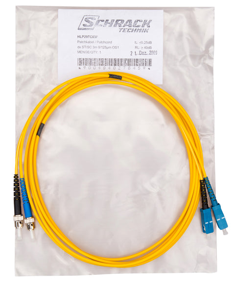 Patchcablu duplex, ST/SC, 9/125µm OS2, 5m