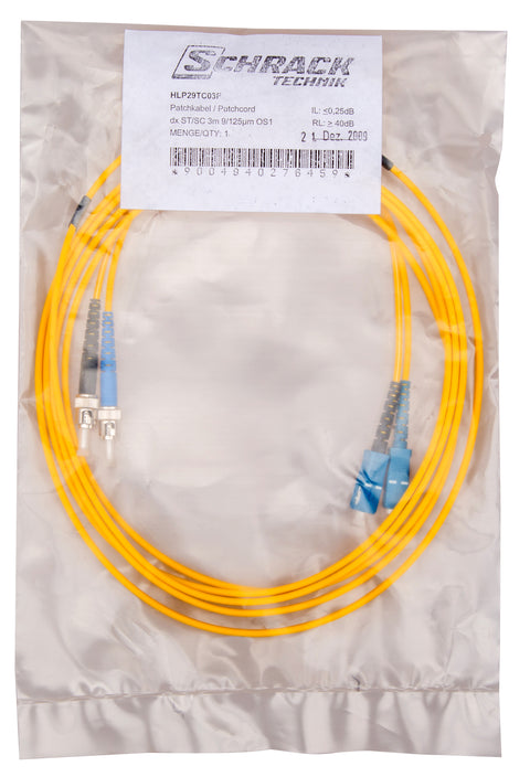 Patchcablu duplex, ST/SC, 9/125µm OS2, 5m