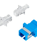 Cuplor FO SC-Simpl,plastic,Singlemode,zirconiu,flanșă,albast