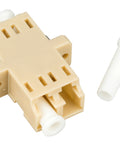 Cuplă LC Duplex,Plastic,Multimode,zirc.,cu flanşă,bej,ECO