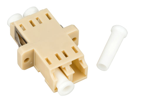 Cuplă LC Duplex,Plastic,Multimode,zirc.,cu flanşă,bej,ECO