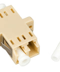 Cuplă LC Duplex,Plastic,Multimode,zirc.,cu flanşă,bej,ECO