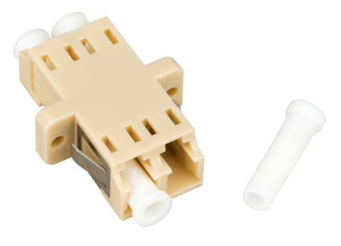 Cuplă LC Duplex,Plastic,Multimode,zirc.,cu flanşă,bej,ECO