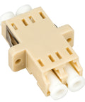 Cuplă LC Duplex,Plastic,Multimode,zirc.,cu flanşă,bej,ECO