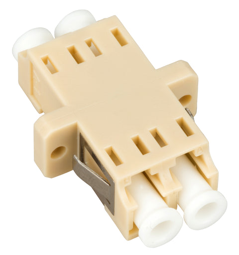 Cuplă LC Duplex,Plastic,Multimode,zirc.,cu flanşă,bej,ECO
