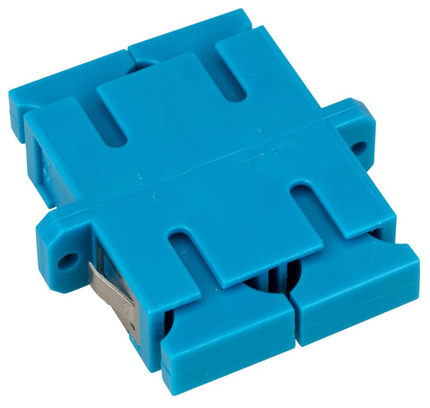 Cuplă SC Duplex,Plastic,Singlemode,zirc,cu flanşă,albstr.ECO