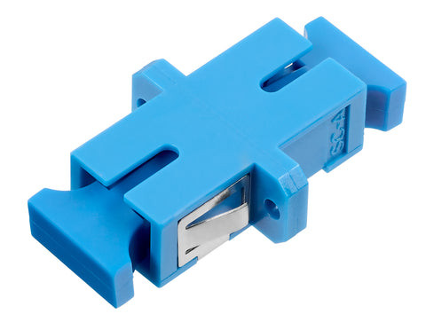 Cuplă SC Simplex,Plastic,Singlemode,zirc.,flanşă,albstr.ECO