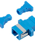 Cuplă SC Simplex,Plastic,Singlemode,zirc.,flanşă,albstr.ECO