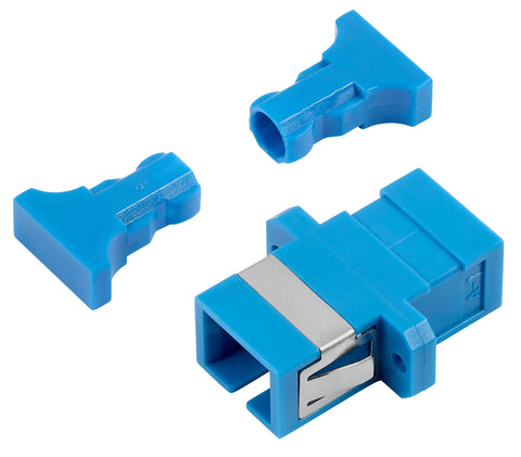 Cuplă SC Simplex,Plastic,Singlemode,zirc.,flanşă,albstr.ECO