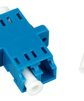 Cuplă LC Duplex,Plastic,Singlemode,zirc.,flanşă,albstr.,ECO