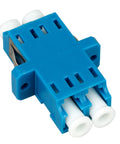 Cuplă LC Duplex,Plastic,Singlemode,zirc.,flanşă,albstr.,ECO