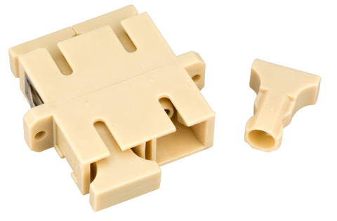 Cuplă SC Duplex,Plastic,Multimode,fosfo bronz,flanşă,bej,ECO