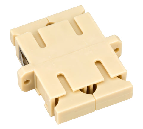 Cuplă SC Duplex,Plastic,Multimode,fosfo bronz,flanşă,bej,ECO