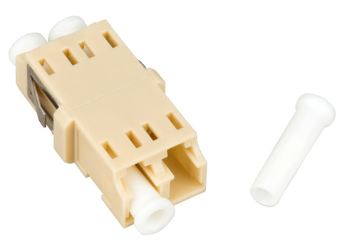 Cuplă LC Duplex,Plastic,Multimode,zirc.,fără flanşă,bej,ECO