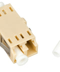 Cuplă LC Duplex,Plastic,Multimode,zirc.,fără flanşă,bej,ECO