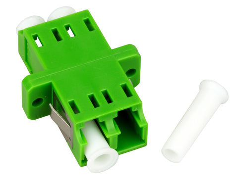 Cuplă LC/APC Duplex,Plastic,Singlemode,zirc.,flanşă,verdeECO