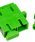 Cuplă SC/APC Duplex,Plastic,Singlemode,zirc.,flanşă,verdeECO