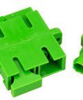 Cuplă SC/APC Duplex,Plastic,Singlemode,zirc.,flanşă,verdeECO