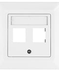 Priză pt. 2 module TOOLLESS LINE, 80x80mm, drept, RAL9010