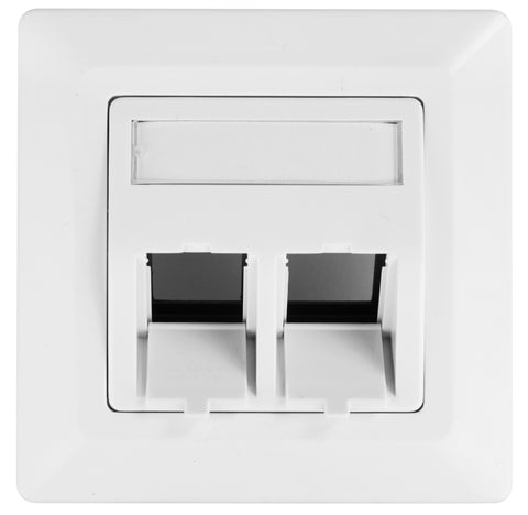 Priză pt. 2 module TOOLLESS LINE, 80x80mm, înclinat, RAL9010