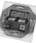 Priză pt. 2 module TOOLLESS LINE, 80x80mm, înclinat, RAL9010
