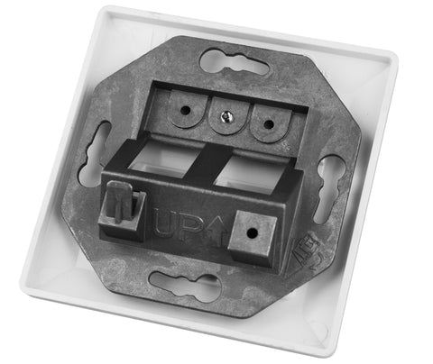 Priză pt. 2 module TOOLLESS LINE, 80x80mm, înclinat, RAL9010