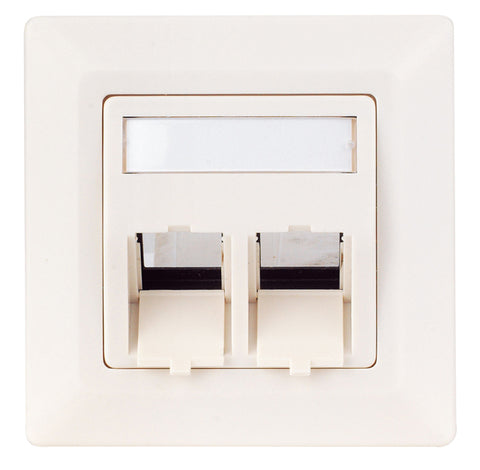 Priză pt. 2 module TOOLLESS LINE, 80x80mm, înclinat, RAL9010