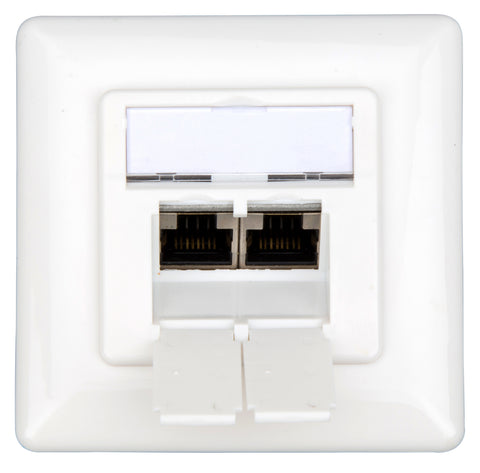 Priză de date C6, ecranat, 2xRJ45