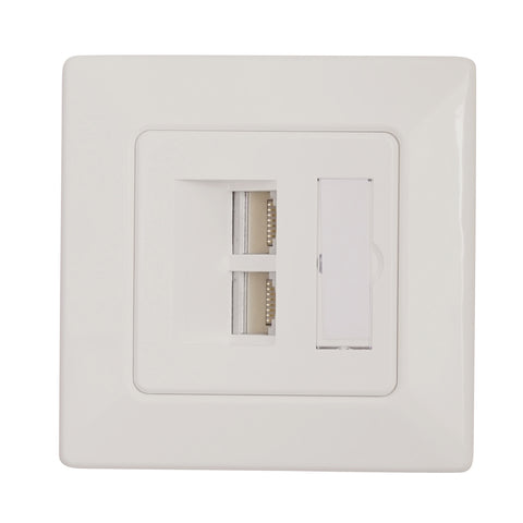 Priză date Cat6, ecranat, 2xRJ45, 10GB Class Ea